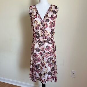 Simply Vera Vera Wang ||Womens Sleeveless V Neck Floral Chiffon Dress size Large